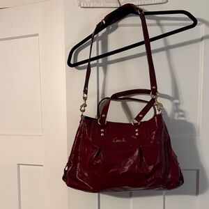 Coach Deep Red Leather Shoulder Bag